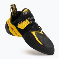 Buty wspinaczkowe męskie La Sportiva Solution Comp. Żółte buty turystyczne La Sportiva, bez wzorów, bez zapięcia. Za 649.99 zł.