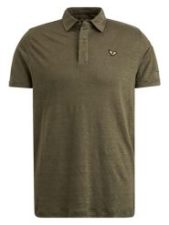 PME Legend Lniana koszulka polo w kolorze khaki rozmiar: L. Brązowe koszulki polo PME Legend, l, bez wzorów, ze lnu, bez kołnierzyka, bez ramiączek. Za 181.33 zł.