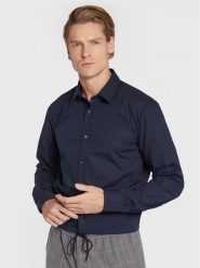 Hugo Koszula Elisha02 50479396 Granatowy Extra Slim Fit. Niebieskie koszule Hugo, m, bez wzorów, z bawełny, bez kołnierzyka, bez ramiączek. Za 199.99 zł.