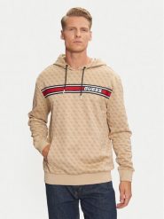 Guess Bluza New Korbin Z4BQ30 FL04Q Beżowy Regular Fit. Brązowe bluzy Guess, m, z aplikacjami, z bawełny, bez kaptura. Za 259.99 zł.