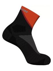 SALOMON Skarpety "Pulse Ankle" w kolorze czarno-czerwonym do biegania rozmiar: 36-38. Czarne skarpety Salomon, bez wzorów. Za 47.82 zł.