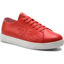 Sneakersy EMPORIO ARMANI - X4X238 XF332 00885 Lava. Czerwone buty sportowe casual marki Emporio Armani, z materiału. Za 719.00 zł.