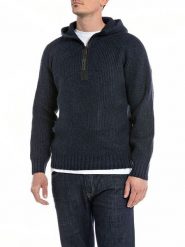 Replay Sweter w kolorze granatowym rozmiar: M. Swetry nierozpinane Replay, m, bez wzorów, z wełny, bez kołnierzyka, bez ramiączek. Za 341.45 zł.