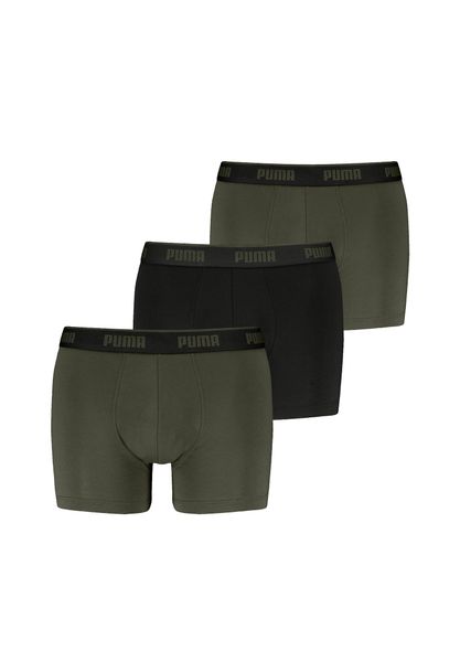 1579 Bokserki męskie 3-pack zielono-czarne L. Zielone bokserki Puma, l, bez wzorów, z bawełny. Za 121.99 zł.