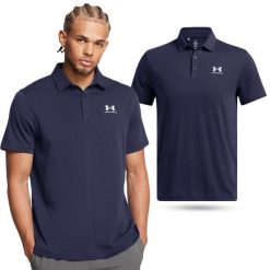 Koszulka polo męska Under Armour UA Icon. Niebieskie koszulki polo Under Armour, m, bez wzorów, bez kołnierzyka, bez ramiączek. Za 199.99 zł.