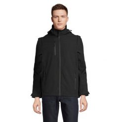Kurtka Soft Shell Dla Dorosłych Unisex Falcon 3 W 1. Czarne kurtki SOL'S, m, bez wzorów, bez kaptura. Za 509.99 zł.