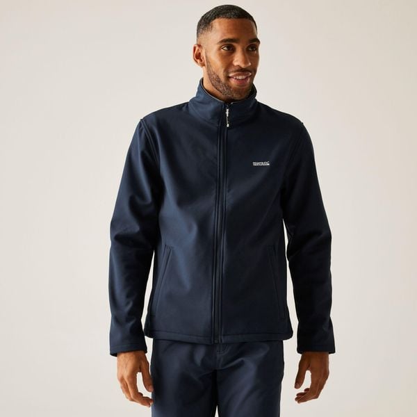 Softshell turystyczny męski Cera V. Niebieskie kurtki softshell Regatta, m, bez wzorów, z softshellu, bez kaptura. Za 149.99 zł.