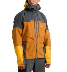 Kurtka Męska Turystyczna Spitz GTX Pro Jacket MenGolden Brown/Magnetite. Brązowe kurtki Haglöfs, l, bez wzorów, z gore-texu, bez kaptura. Za 1,099.00 zł.