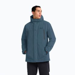 Kurtka ocieplana męska Jack Wolfskin Glacier Shield. Niebieskie kurtki Jack Wolfskin, m, bez wzorów, z puchu, bez kaptura. Za 1,039.00 zł.