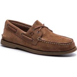 Mokasyny SPERRY - STS19436 Tan. Brązowe mokasyny Sperry, bez wzorów, z materiału, bez obcasa, bez zapięcia. W wyprzedaży za 329.00 zł.
