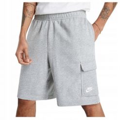 Spodenki Sportowe Męskie Nike M NSW Club FT Cargo Short. Szare krótkie spodenki sportowe Nike, m, bez wzorów. Za 140.80 zł.