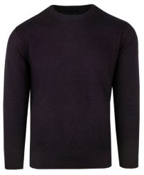 Sweter Bawełniany z Okrągłym Dekoltem (U-neck), Męski -DEVIR- Ciemne Bordo. Czerwone swetry rozpinane Devir, l, bez wzorów, z bawełny, bez kołnierzyka, bez ramiączek. Za 210.00 zł.