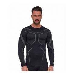 Bluza męska termoaktywna Brubeck DRY. Czarne bielizna termoaktywna Brubeck, m, bez wzorów, z poliamidu, bez ramiączek, na fitness i siłownię. Za 159.99 zł.