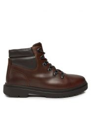 Geox Trzewiki Calaita E U46HBH 000FF C6003 Brązowy. Brązowe botki sznurowane Geox, bez wzorów, ze skóry, bez obcasa, bez zapięcia. Za 659.99 zł.