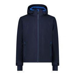 Kurtka narciarska z materiału serżowego CMP. Niebieskie kurtki narciarskie i snowboardowe CMP, bez wzorów, narciarskie. W wyprzedaży za 349.99 zł.