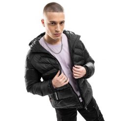 Kurtka puchowa lifestyle męska Siroko Tacca. Czarne kurtki SIROKO, l, bez wzorów, z materiału, bez kaptura. W wyprzedaży za 213.00 zł.