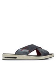 Rieker Klapki 29086-15 Granatowy. Niebieskie klapki Rieker, z materiału. Za 299.99 zł.