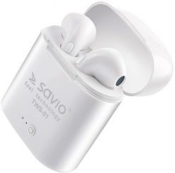Savio TWS-01 Białe. Białe słuchawki bezprzewodowe Savio. Za 59.00 zł.