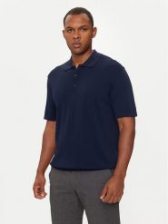 Sisley Polo 112AS300H Granatowy Regular Fit. Niebieskie koszulki polo Sisley, m, bez wzorów, z bawełny, bez kołnierzyka, bez ramiączek. Za 159.99 zł.
