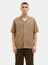 Jack&Jones Polo Orion 12268226 Beżowy Relaxed Fit. Brązowe koszulki polo Jack&Jones, l, bez wzorów, z bawełny, bez kołnierzyka, bez ramiączek. Za 99.99 zł.