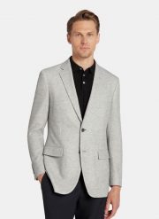 PAKO LORENTE - Szara marynarka melanż z dzianiny. Szare garnitury Pako Lorente, na co dzień, bez wzorów, z dzianiny. Za 799.99 zł.