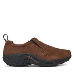 Półbuty Merrell. Brązowe eleganckie półbuty Merrell, bez wzorów, bez obcasa, bez zapięcia. Za 249.99 zł.
