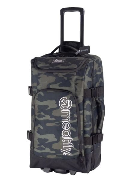 Walizka podróżna Contin Rampage Camo 100L Meatfly. Zielone walizki Meatfly, bez wzorów, z materiału. Za 679.99 zł.