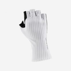 Rękawiczki rowerowe Van Rysel RCR-F aerodynamiczne. Białe rękawiczki VAN RYSEL, bez wzorów, z elastanu. Za 129.99 zł.