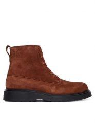 Calvin Klein Trzewiki Combat Ess Lace Up Zip Boot Su YM0YM01371 Brązowy. Brązowe botki sznurowane CALVIN KLEIN, bez wzorów, ze skóry, bez obcasa, bez zapięcia. Za 559.99 zł.