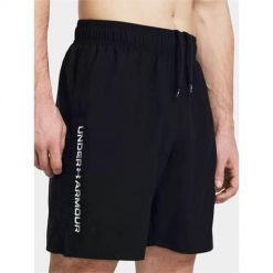 Spodnie treningowe męskie Under Armour 1383356001. Czarne szorty Under Armour, m, bez wzorów, z materiału. Za 213.00 zł.