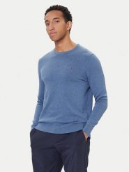 Tommy Hilfiger Sweter Essential Ssnl MW0MW39999 Niebieski Regular Fit. Niebieskie swetry rozpinane Tommy Hilfiger, m, bez wzorów, z bawełny, bez kołnierzyka, bez ramiączek. Za 429.99 zł.