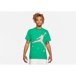 Koszulka sportowa męska Nike Air Jordan Jumpman. Zielone t-shirty sportowe Nike, bez wzorów, bez ramiączek, na fitness i siłownię. Za 149.00 zł.