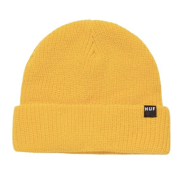 Czapka zimowa męska HUF Essentials Usual Beanie. Żółte czapki zimowe HUF, bez wzorów. W wyprzedaży za 72.00 zł.