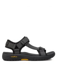 Skechers Sandały Lomell-Rip Tide 204351/BKGY Czarny. Czarne sandały Skechers, z materiału, bez zapięcia. Za 259.99 zł.