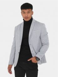 Brave Soul Marynarka MJK-SIMONGREY Szary Straight Fit. Szare garnitury Brave Soul, l, bez wzorów, z syntetyku. Za 379.99 zł.
