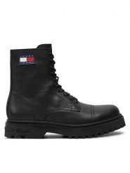 Tommy Jeans Trapery EM0EM01471 Czarny. Czarne trapery Tommy Jeans, z jeansu, bez zapięcia. Za 671.08 zł.
