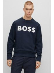Hugo Boss Bluza w kolorze granatowym rozmiar: L. Niebieskie bluzy HUGO BOSS, l, bez wzorów, z bawełny, bez kaptura. Za 299.99 zł.
