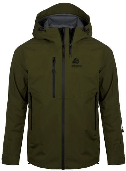 Kurtka turystyczna typu hardshell wodoodporna męska H07. Zielone kurtki GUGGEN MOUNTAIN, na lato, l, bez wzorów, z hardshellu, bez kaptura. Za 929.03 zł.