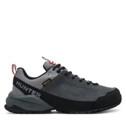 Trekkingi Hunter. Szare buty trekkingowe Hunter, bez wzorów, bez zapięcia. Za 399.99 zł.