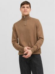 Jack&Jones Sweter 12189339 Brązowy Regular Fit. Brązowe swetry rozpinane Jack&Jones, m, bez wzorów, z bawełny, bez kołnierzyka, bez ramiączek. Za 119.99 zł.