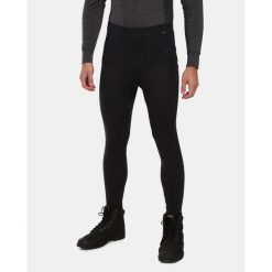 Legginsy męskie ze 100% wełny merynosów KILPI MAVORA. Czarne bielizna termoaktywna Kilpi, m, bez wzorów, z wełny, narciarskie. Za 215.49 zł.