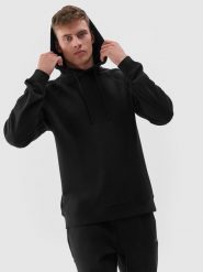 4F Bluza dresowa nierozpinana z kapturem męska - czarna S. Czarne bluzy 4F, m, bez wzorów, z bawełny, z kapturem. W wyprzedaży za 79.99 zł.