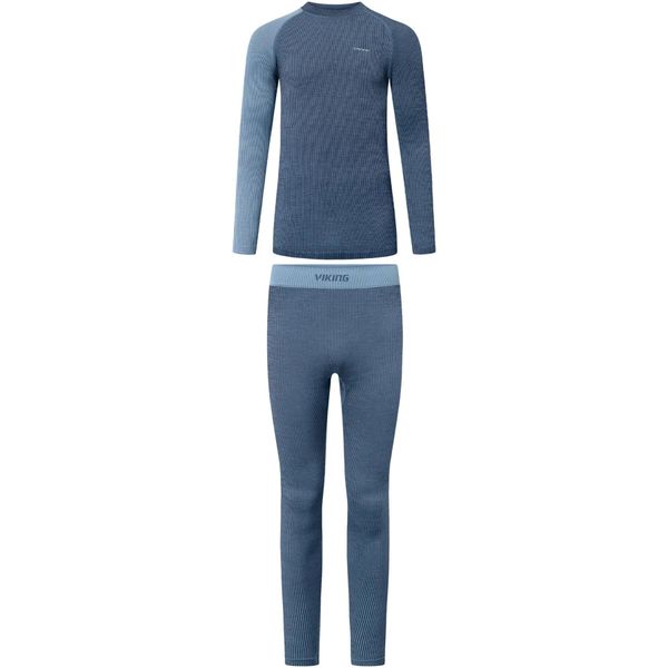 Zestaw bielizny merino Viking Mounti. Niebieskie bielizna termoaktywna Viking, na zimę, m, bez wzorów, z materiału, bez ramiączek, narciarskie. Za 269.99 zł.