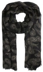 Szalik Wełniany, Czarno-Brązowy w Paisley, Cienki, Przejściowy -V. Fraas. Brązowe szaliki V. Fraas, bez wzorów, z materiału. Za 79.00 zł.
