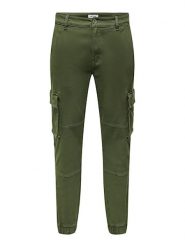 ONLY & SONS Bojówki w kolorze khaki rozmiar: W29/L30. Brązowe joggery i bojówki Only & Sons, l, bez wzorów, prążkowane. Za 61.89 zł.