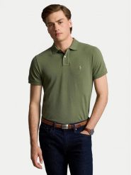 Polo Ralph Lauren Polo 710536856436 Zielony Slim Fit. Zielone koszulki polo Polo Ralph Lauren, l, bez wzorów, z bawełny, bez kołnierzyka, bez ramiączek. Za 319.99 zł.