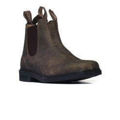 Sztyblety Blundstone Rustic Brown BL1306. Brązowe sztyblety Blundstone, bez wzorów, z gumy, z okrągłym noskiem, bez obcasa, bez zapięcia. Za 588.31 zł.