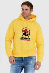 DSQUARED2 Żółta bluza męska invicta cool hoodie, Rozmiar S. Żółte bluzy Dsquared2, l, bez wzorów, bez kaptura. W wyprzedaży za 999.99 zł.