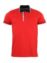 Peak Mountain Koszulka polo w kolorze czerwonym rozmiar: L. Czerwone koszulki polo sportowe Peak Mountain, l, bez wzorów, z bawełny, bez kołnierzyka, bez ramiączek. Za 100.99 zł.