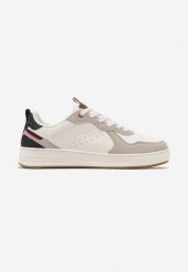 Biało-Granatowe Buty Sportowe Sneakersy z Perforacją z Boku Baxlita. Białe buty sportowe casual Born2be, bez wzorów, bez zapięcia. W wyprzedaży za 127.99 zł.